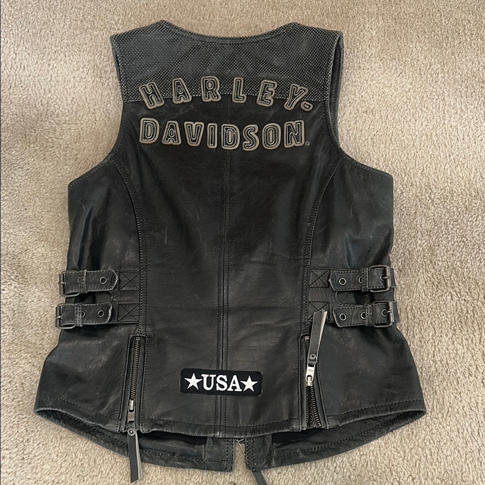 Harley-Davidson Black Leather Biker Vest